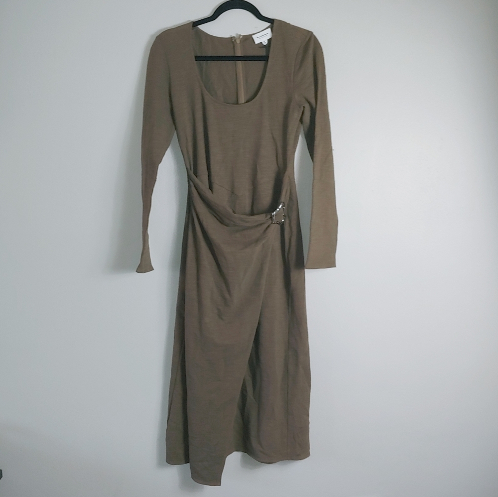 M NWT WhoWhatWear Collection Sabrina Textured Wrap Midi‎ Dress